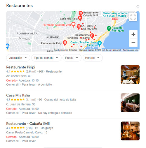 Reseñas Google My Business en Alicante